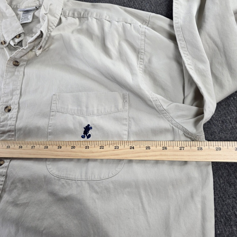Walt Disney World Men's Size XXL Mickey Mouse Khaki Button Down Last Disney Tag - Picture 10 of 11
